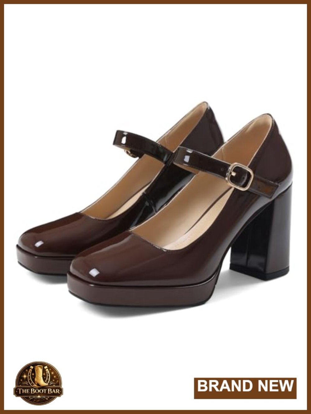 Mary Jane Platform Heels Women Chunky Block Heels Square Toe Wedding Dress